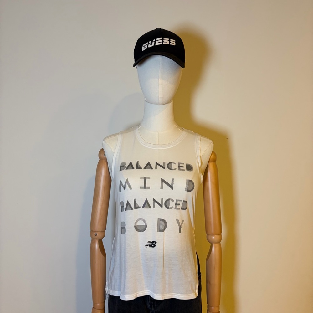 New Balance "Balanced Mind Balanced Body" Athletic Tank Top - White Size Small